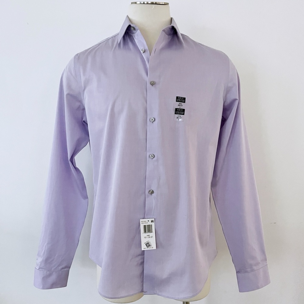 Calvin Klein Lilac Men's Dress Shirt (Large 16 1/5) - Picture 2 of 7